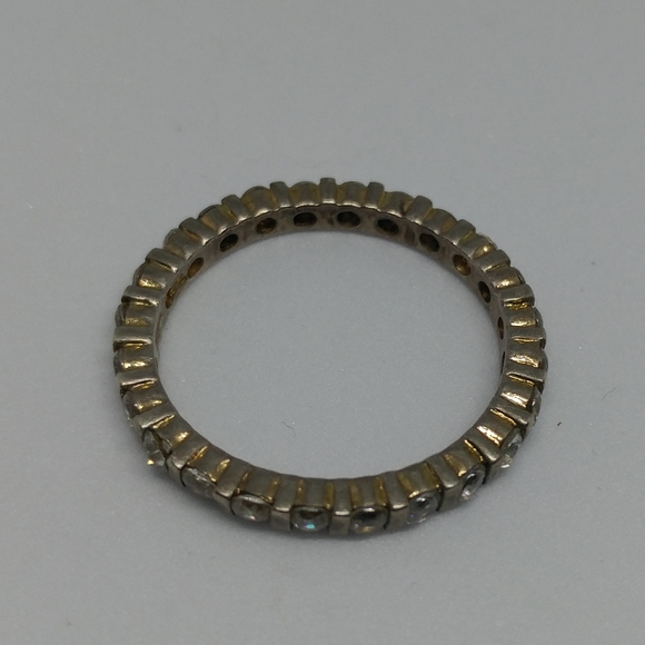 SOLD Sterling Silver CZ Eternity Band Ring - Picture 2 of 4